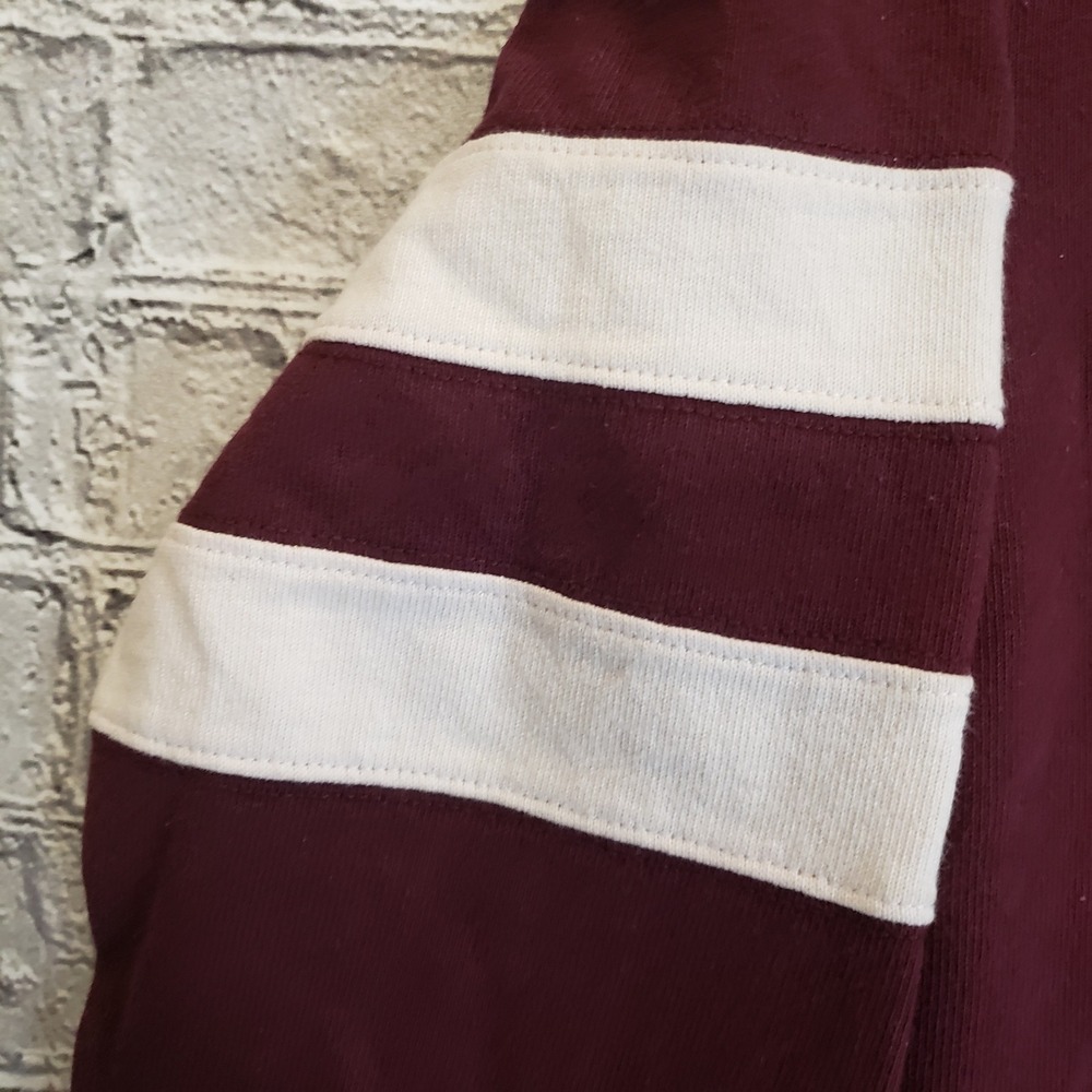 Polo Ralph Lauren Mens Rugby Shirt Maroon Crest Number 3 Long Sleeve Medium - Picture 5 of 9